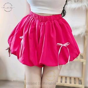 Quần Bí Đính Nơ Vải Kate Nhăng 2 Lớp Form Phồng, MLSQ06, Nữ Women Xếp Ly Voan heart steel Ống Loe Ong