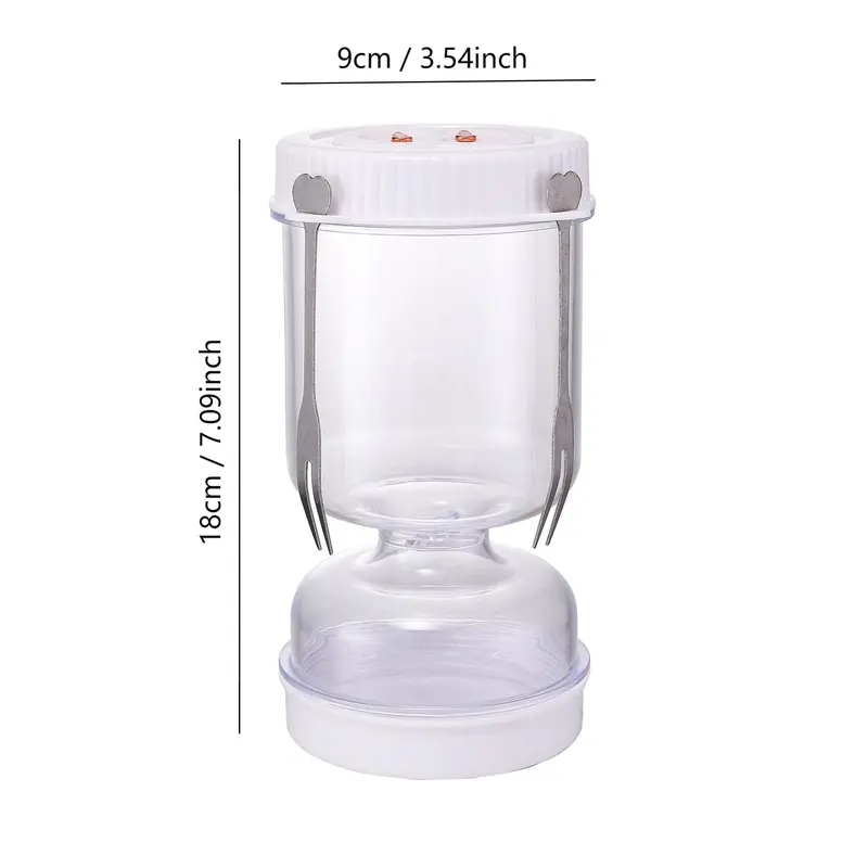 Reusable Food Storage Jar with Fork, 1 Count Durable Leak Proof Food Pickle Container, Kitchen Utensils & Gadgets for Home Dining Room Picnic 1