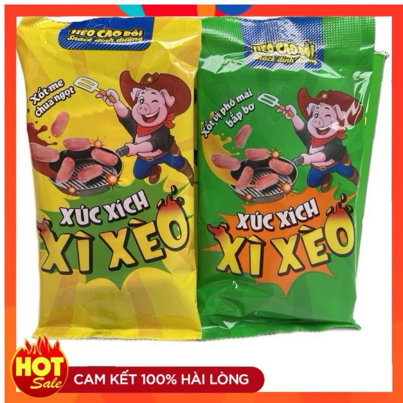  Xúc xích xì xèo xốt me chua ngọt - xốt vị phô mai bắp bơ hộp 10 gói x 38gr gồm 1 xúc xích 1 gói xốt 1 gói kẹ. 