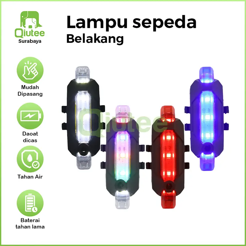 Lampu Belakang Sepeda LED USB Rechargeable Waterprof Anti Air 0
