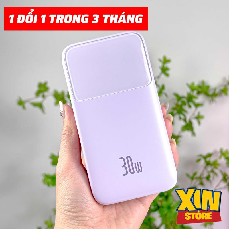 Pin dự phòng BS PPMD20C 20.000mAh, Công suất 30w, 2 dây type C tích hợp, 2 cổng sạc nhanh, Bảo hành 1 đổi 1.(Để túi Zip) Phụ Kiện