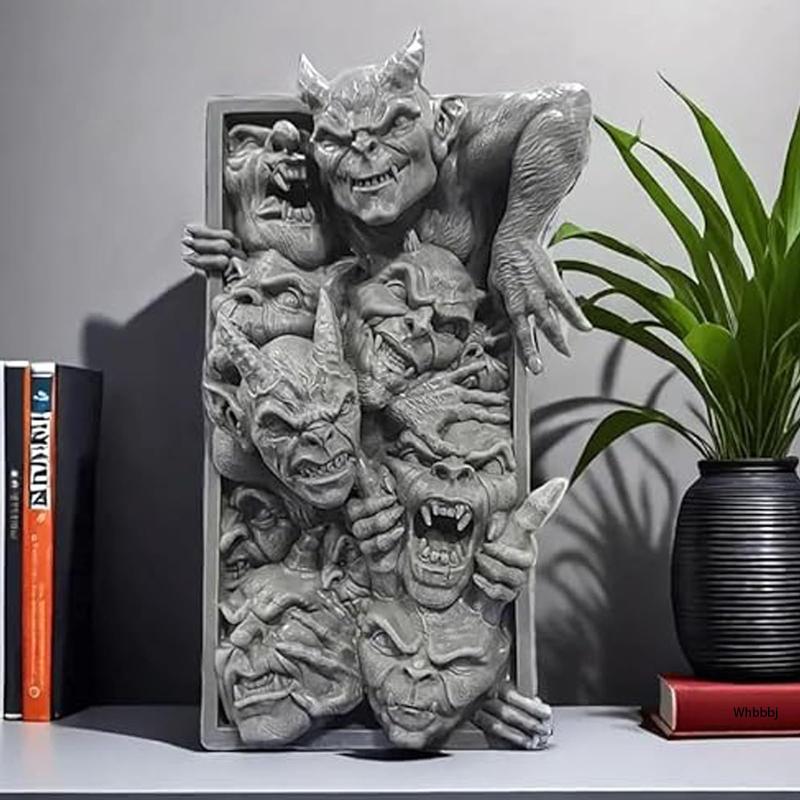 Product Introduction of Horror Monster Resin Ornament, 1 Count Creative Monster Resin Statue, Decorative Ornament for Home Office Desk, Home Decor, Room Decor 0