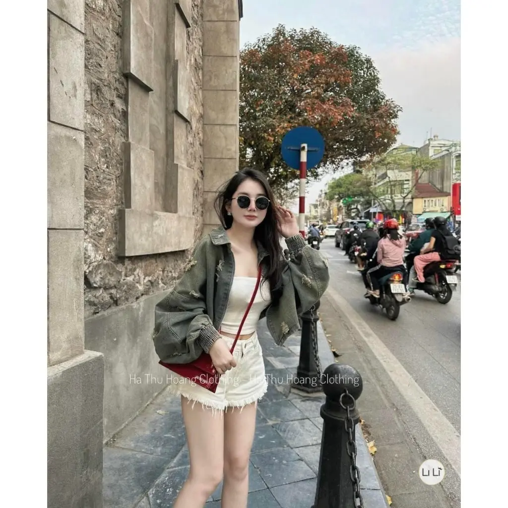 Áo Bò Denim Kiểu Tua Rách Mẫu Mới, Cá Tính, Thoải Mái, Thời Trang Cho Nàng Sành Điệu   Nữ Top Women Jacket Nhung