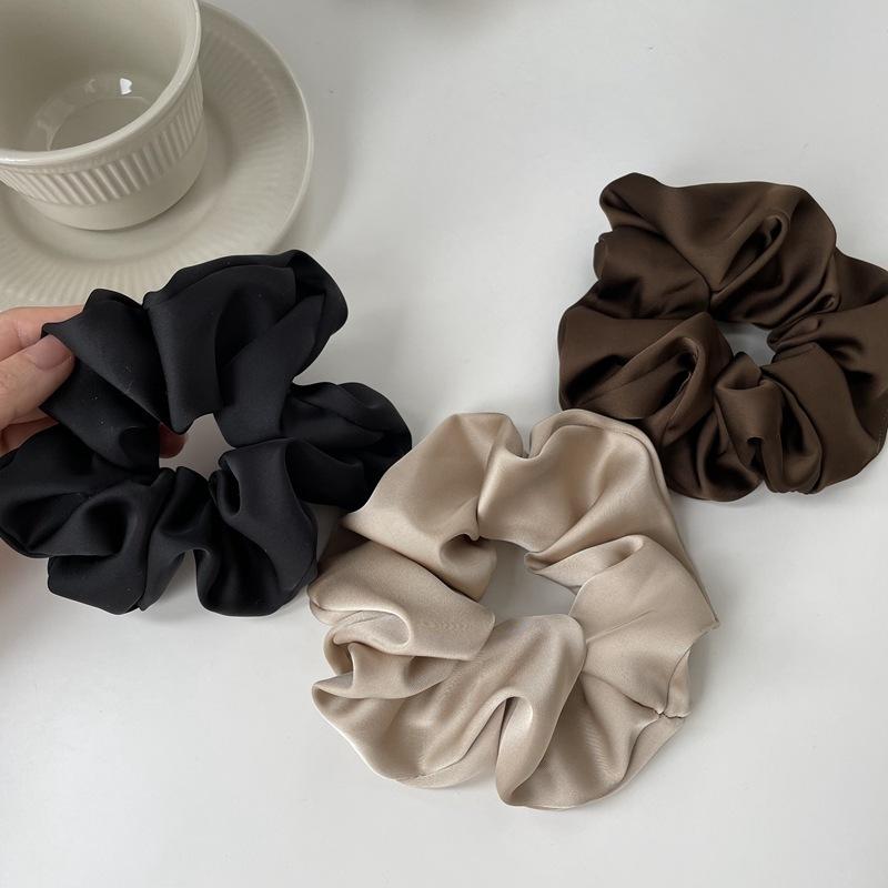 Product Introduction of Temperament High-grade Texture Satin Hair Band Silk Headband Hair Rope Rubber Band Hair Accessories Women 1