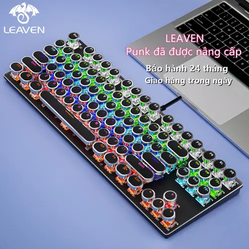 Bàn phím máy tính LEAVEN K550 Phiên bản mới RGB LED PRO Office bàn phím cơ chơi game