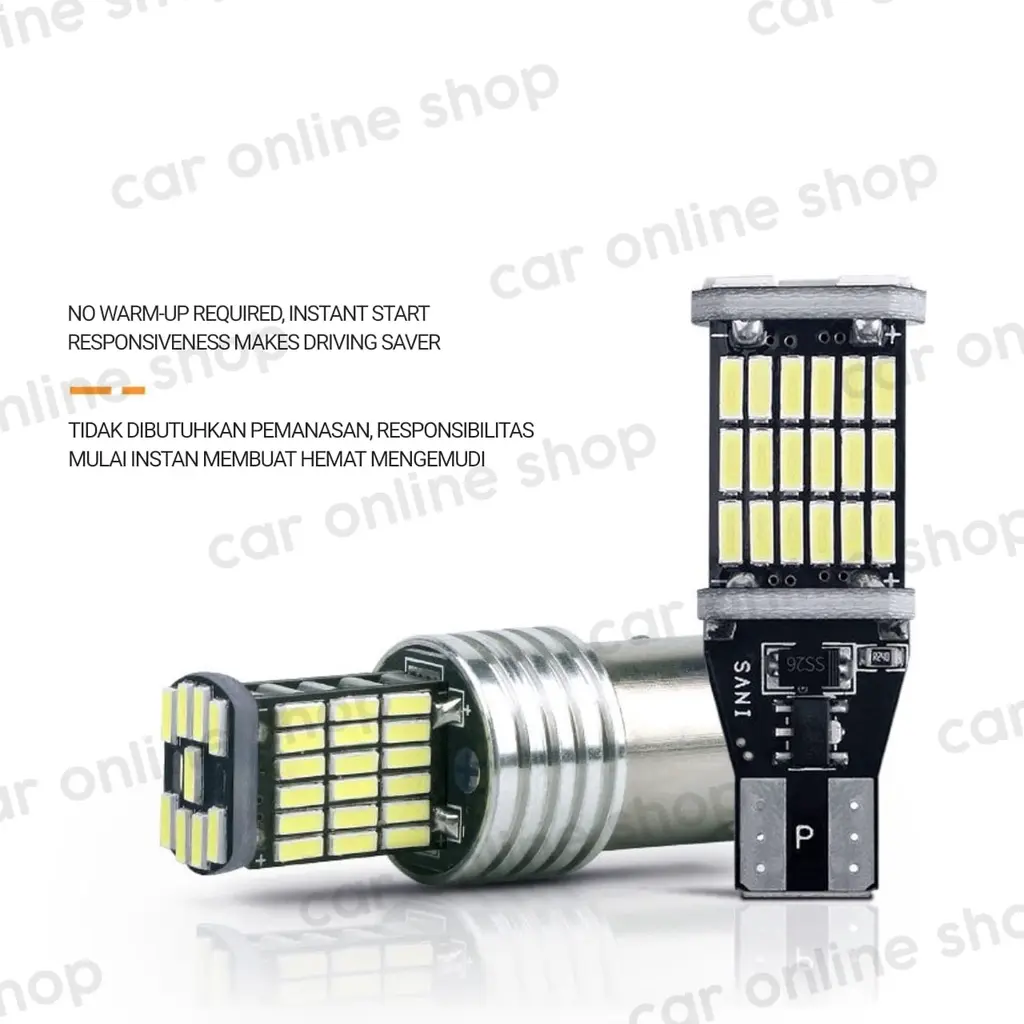 Lampu LED Mundur T15 T10 W16W CANbus 45 Titik / LED Mobil Motor T 10 T 15 Super Bright