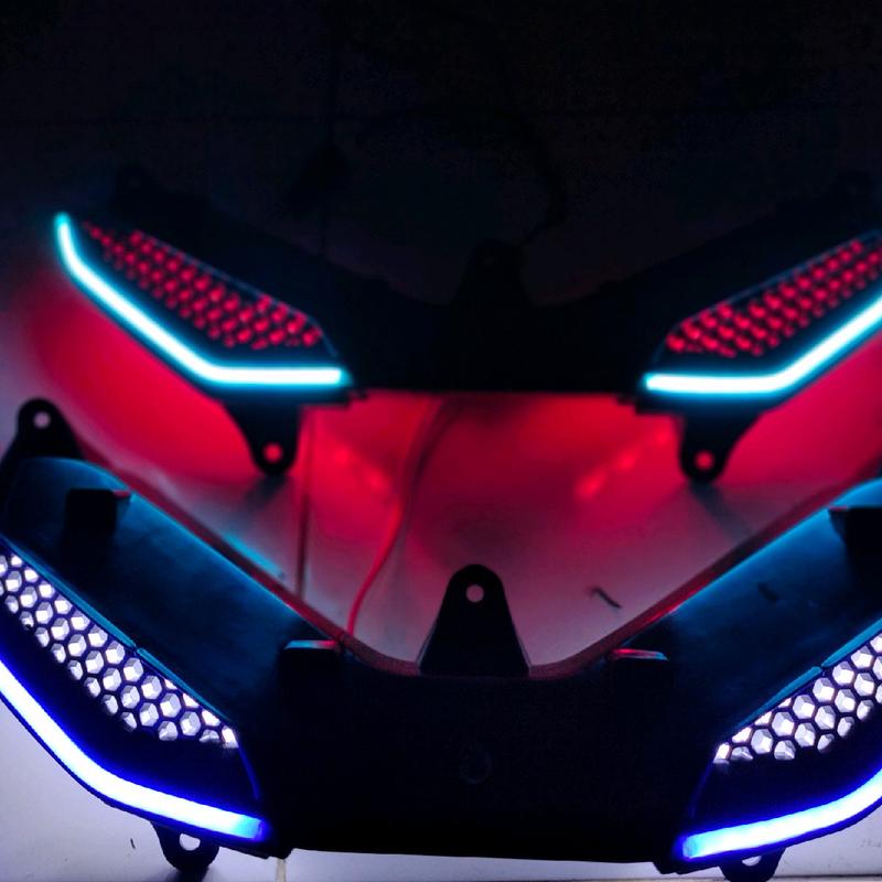 MATA GABAN MX KING 150 LED AUDI DRL Lampu Motor 6