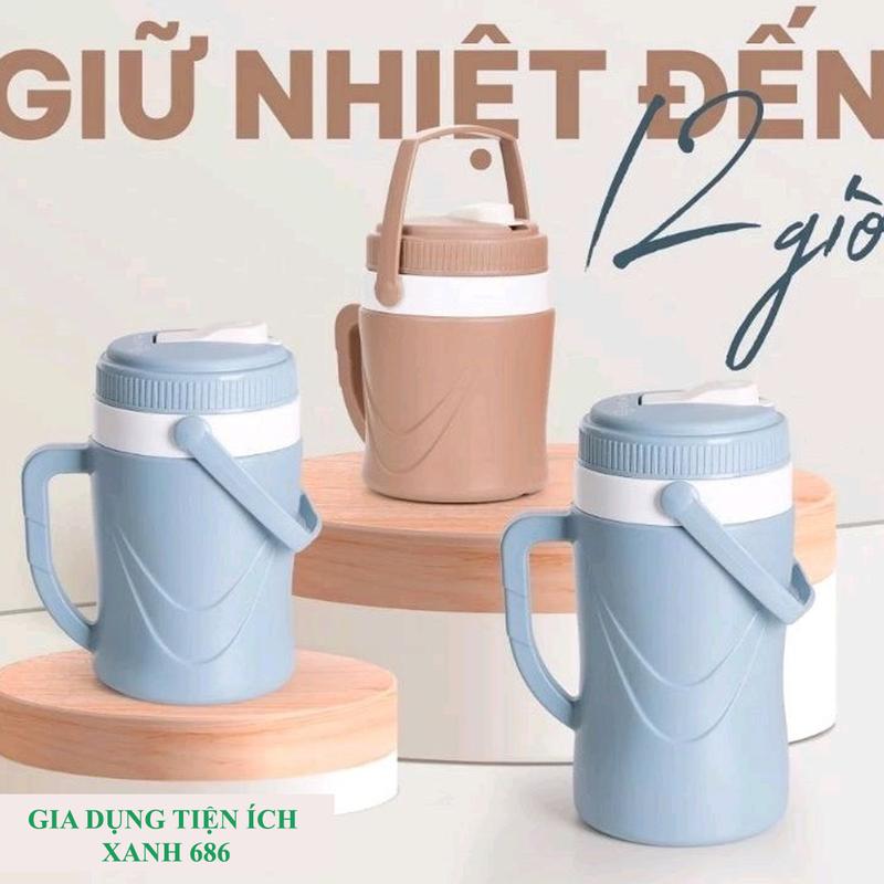 Bình Giữ Nhiệt  Dung Tích 2L Việt Nhật Siêu Bền Đẹp Tiện Lợi Ủ Nóng Lạnh Phích Đá Mini