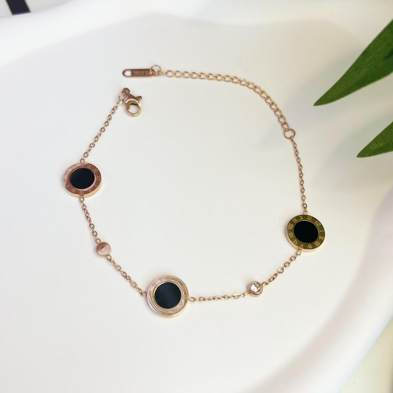 Gelang Rantai Pecah Kopi Bulat Moon Bracelet Titanium Perhiasan 3
