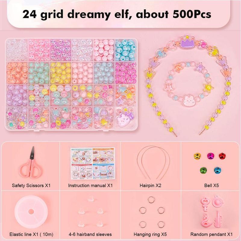 Đồ Chơi Đính Cườm Bộ Dụng Cụ Tự Làm Vòng Cổ Vòng Tay Nhẫn Thủ Công Dễ Thương Và Vui Nhộn Đồ Chơi Hạt Chữ Acrylic Dành Cho Trẻ Em