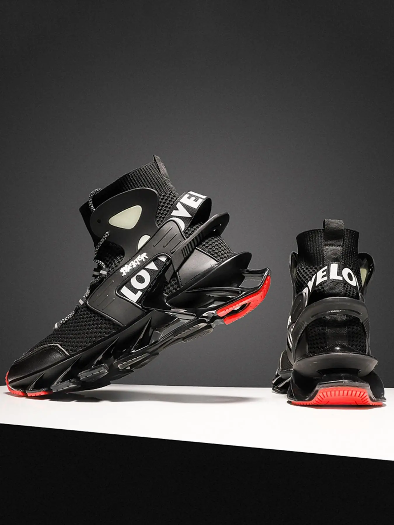 Men's Street Trend Sporty High Top Trainers Gift, Shockproof Breathable Comfortable Sports Running Shoes, Trendy Running Shoes for Daily Wear