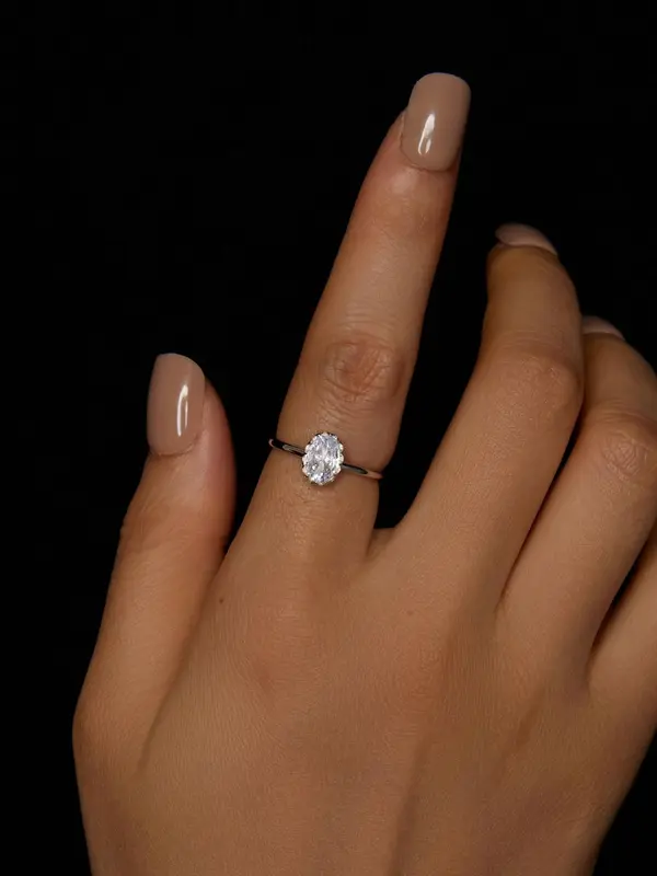 S925 Sterling Silver Synthetic Moissanite Ring, Fashion Jewelry for Party, Daily Clothing Decor, Trendy All-match & Exquisite Jewelry for Birthday Gift 3