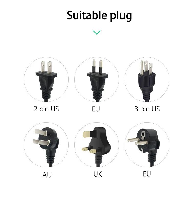 Product Introduction of US UK EU Plug Power Strip with 4 USB 1 Type-C Port 2M Extension Cord Socket Surge Overload Protector Universal Multi Outlet 23
