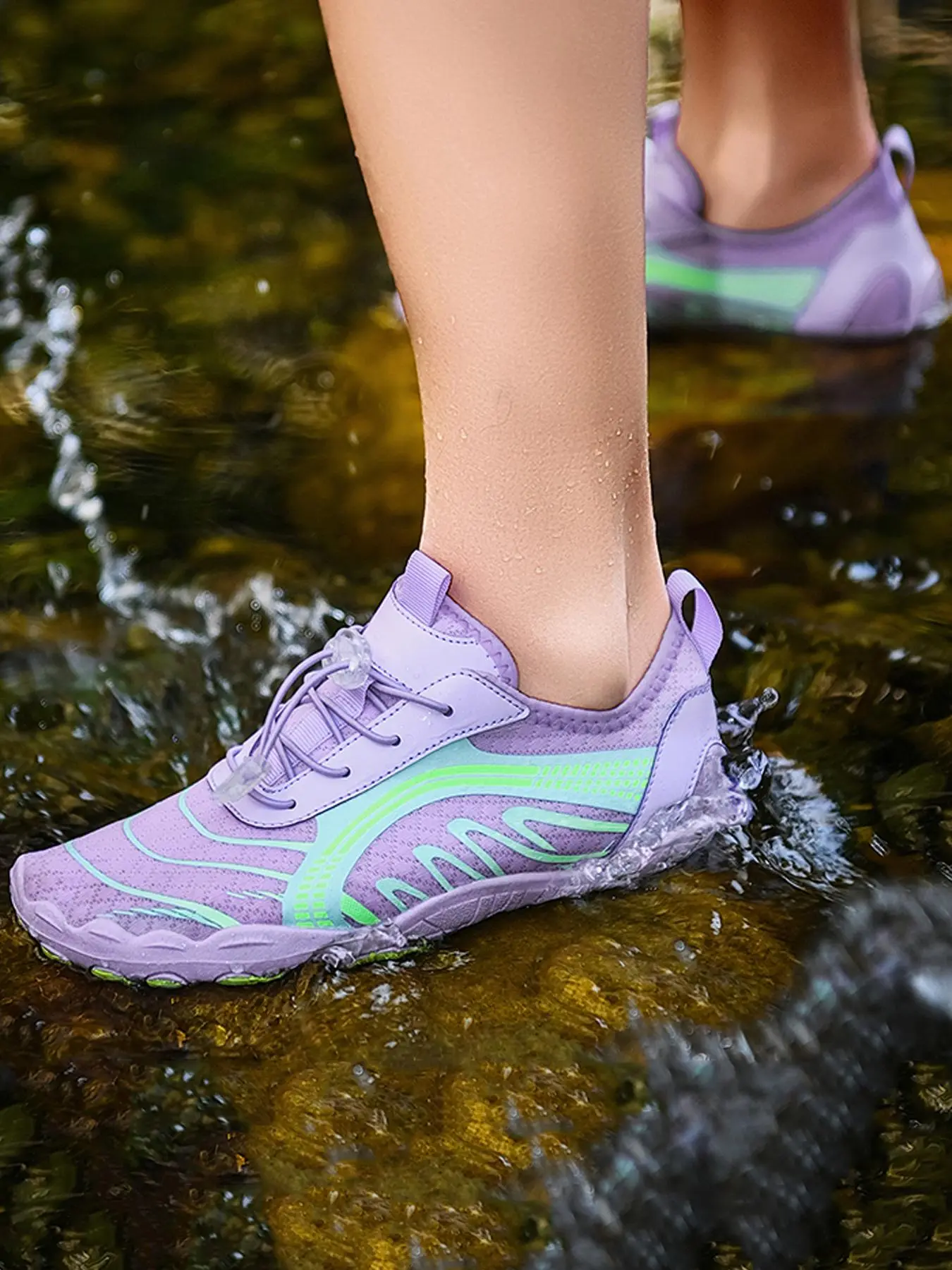Women's Sporty Colorblock Water Shoes, Casual Comfortable Breathable Quick Drying Aqua Shoes, Multifunctional Outdoor Shoes for Beach Swimming