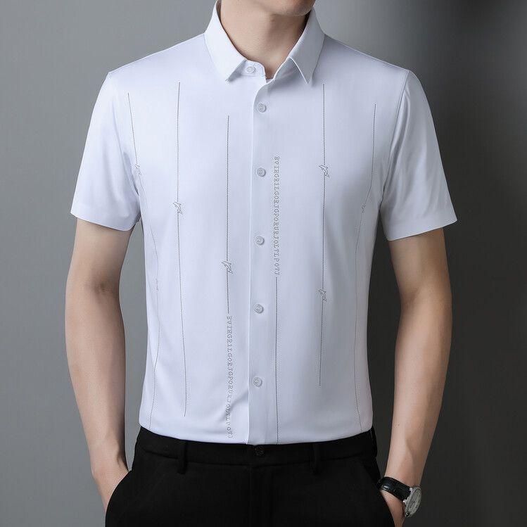 Product Introduction of Áo Sơ Mi Nam Ngắn Tay Fanzi, Chất Liệu Lụa Lạnh Áo Sơ Mi Cao Cấp, Hàng Mới Về, Thích Hợp Mặc Ngoài Trời Và Thường Ngày, Mỏng Và Co Giãn, Cho Nam, Năm 2024 6
