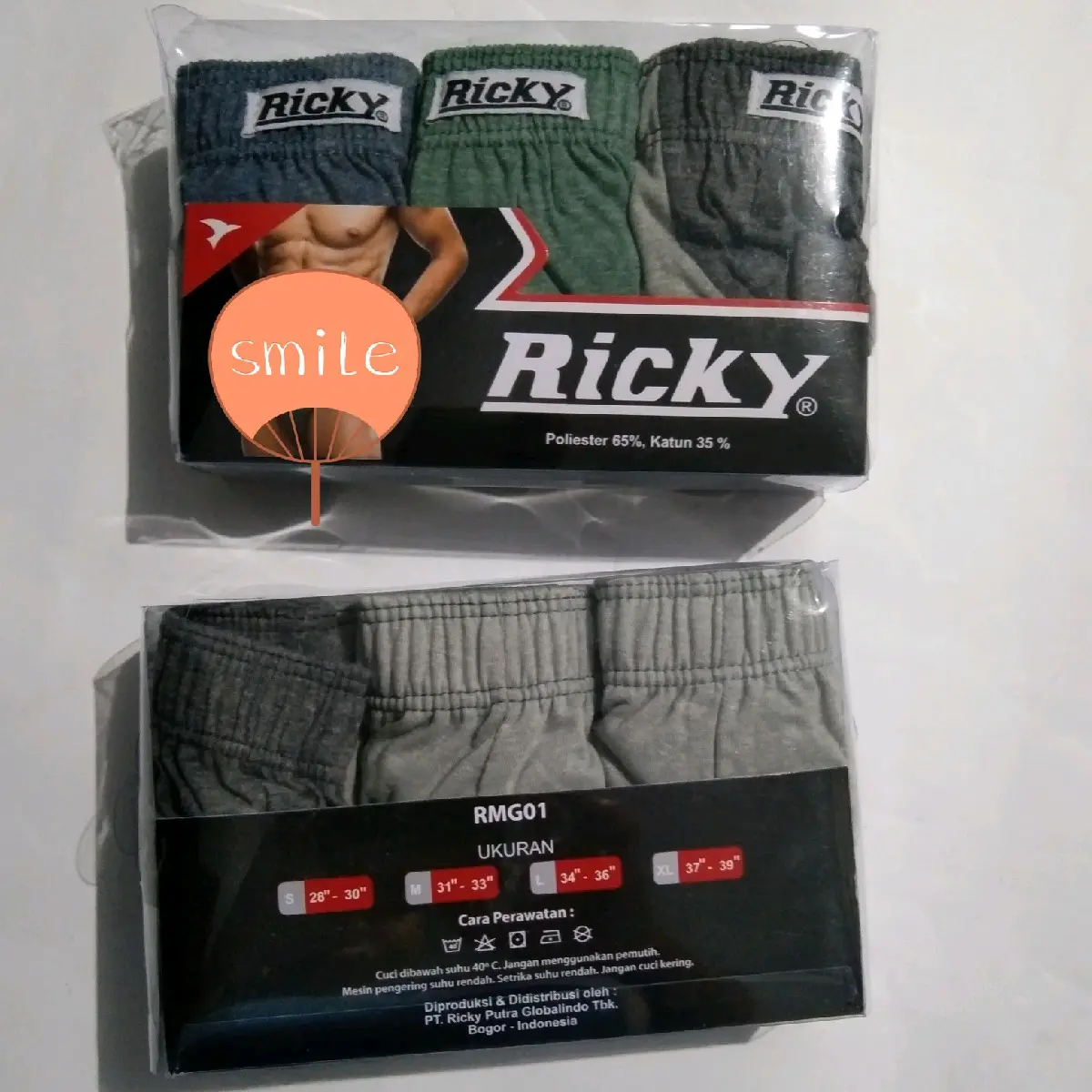 Celana dalam pria bahan katun size M L XL merek Ricky Celana Dalam Pria