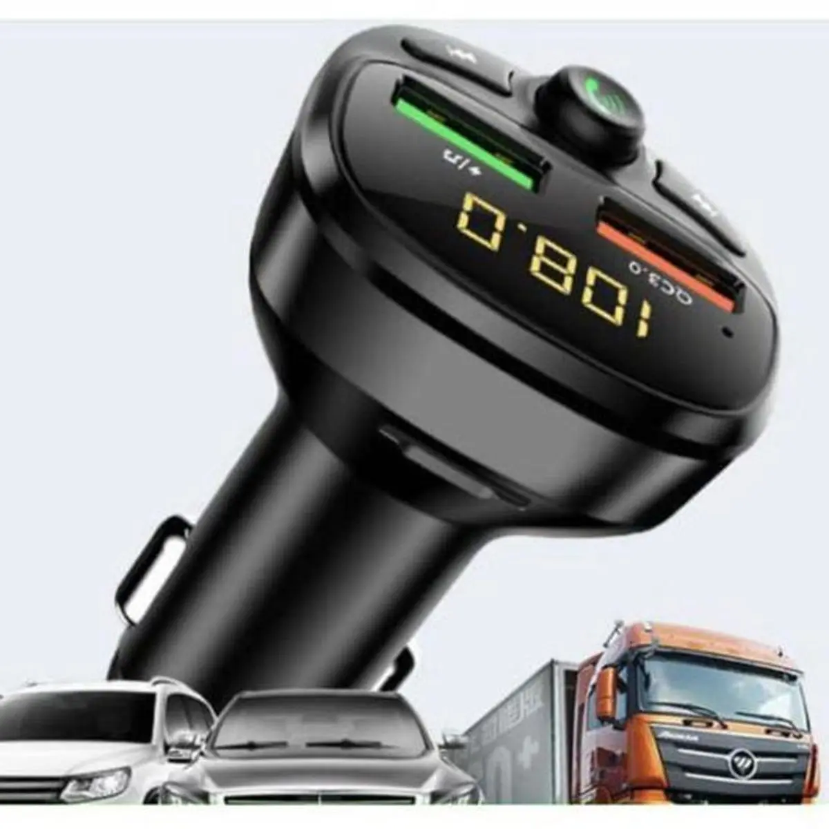 Tẩu Nghe Nhạc Bluetooth Kiêm Sạc Nhanh Hyundai HY-87 Sạc Pin, Nghe điện thȯại Rãnh Tay Phụ Kiện