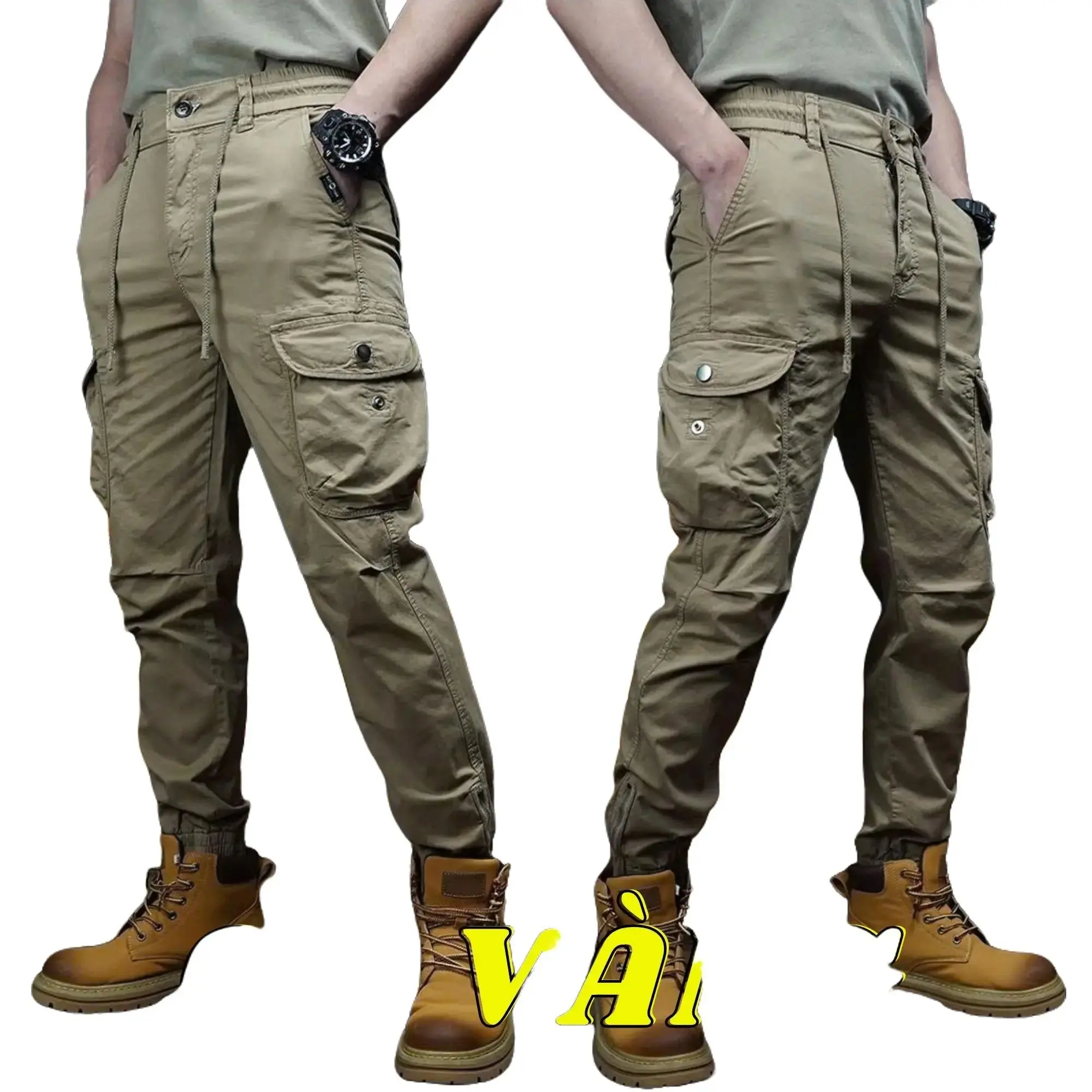 quần jogger chất liệu kaki khỏe khắn năng động size m chống mùi 【l】 53kg-60kg のquần tây đen xám cuffed sweatpants nam