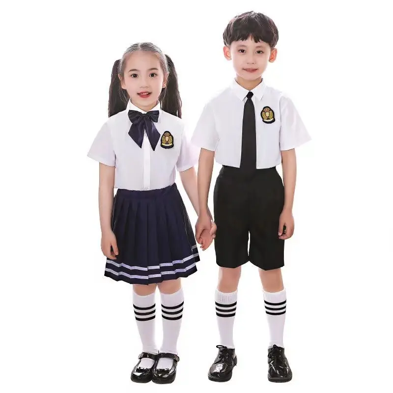 1-14 Years Old White Polo Shirt Kids Girls Korean Style Short Sleeve Cotton Shirt with Bow Tie Ideal Party Formal Attire School Uniform Blouse for Teenage