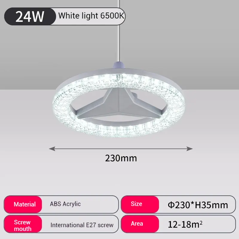 Đèn LED, Nguồn sáng, E27 Vít tròn, Đèn pha lê gia dụng, Bảo vệ mắt, Tiết kiệm năng lượng, Đèn UFO quả cầu LED 7