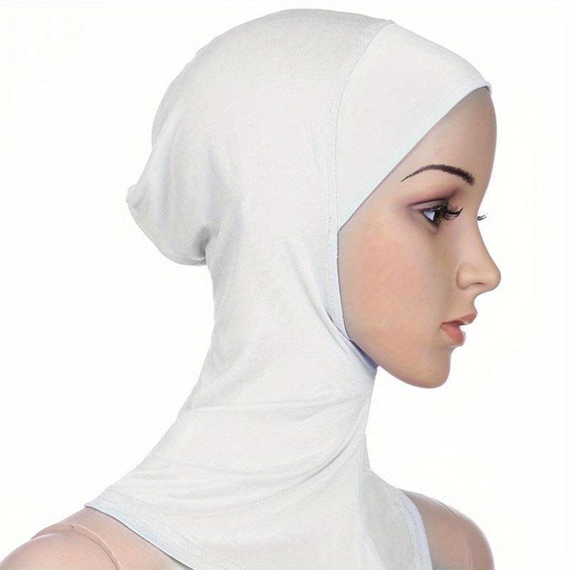 High Elastic Solid Color Muslim Full Cover Hijab Cap Islamic Underscarf Neck Head Bonnet Hat 6