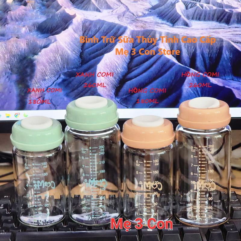   ĐƠN >=100K TẶNG 2 ĐẾ CHỐNG VỠ BÌNH TRỮ SỮA THỦY TINH BOBODUCK COMI 180ML BÌNH BẢO QUẢN SỮA MẸ AN TOÀN CHO BÉ 
