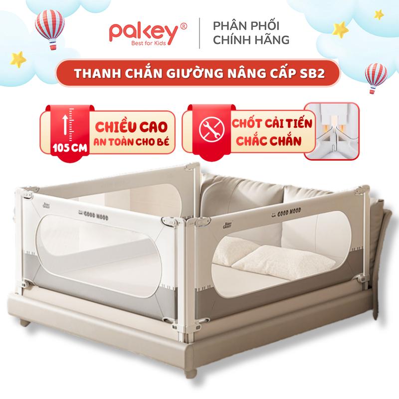 Thanh Chắn Giường Pakey Cao Cấp SB2 Phong Cách Hàn Quốc, Nâng Hạ Cả 1&2 Bên Tiện Lợi, Chiều Cao Tối Ưu 105cm An Toàn Cho Bé