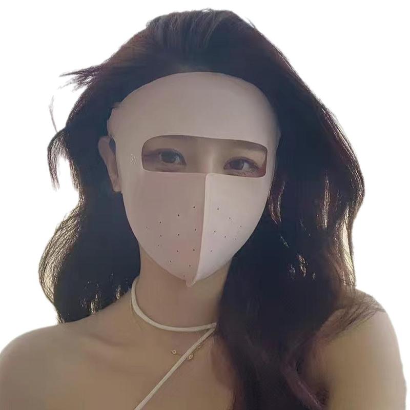 Product Introduction of 1pc Summer Ice Silk Sunscreen Mask Full Face Sun Protection Mask Forehead Facial Gini Thin Section Breathable Anti Ultraviolet Mask 28