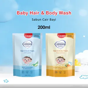 Cussons Baby Hair Body Wash Mild Gentle Deep Moisture 200ml - Sabun Cair Bayi Refil