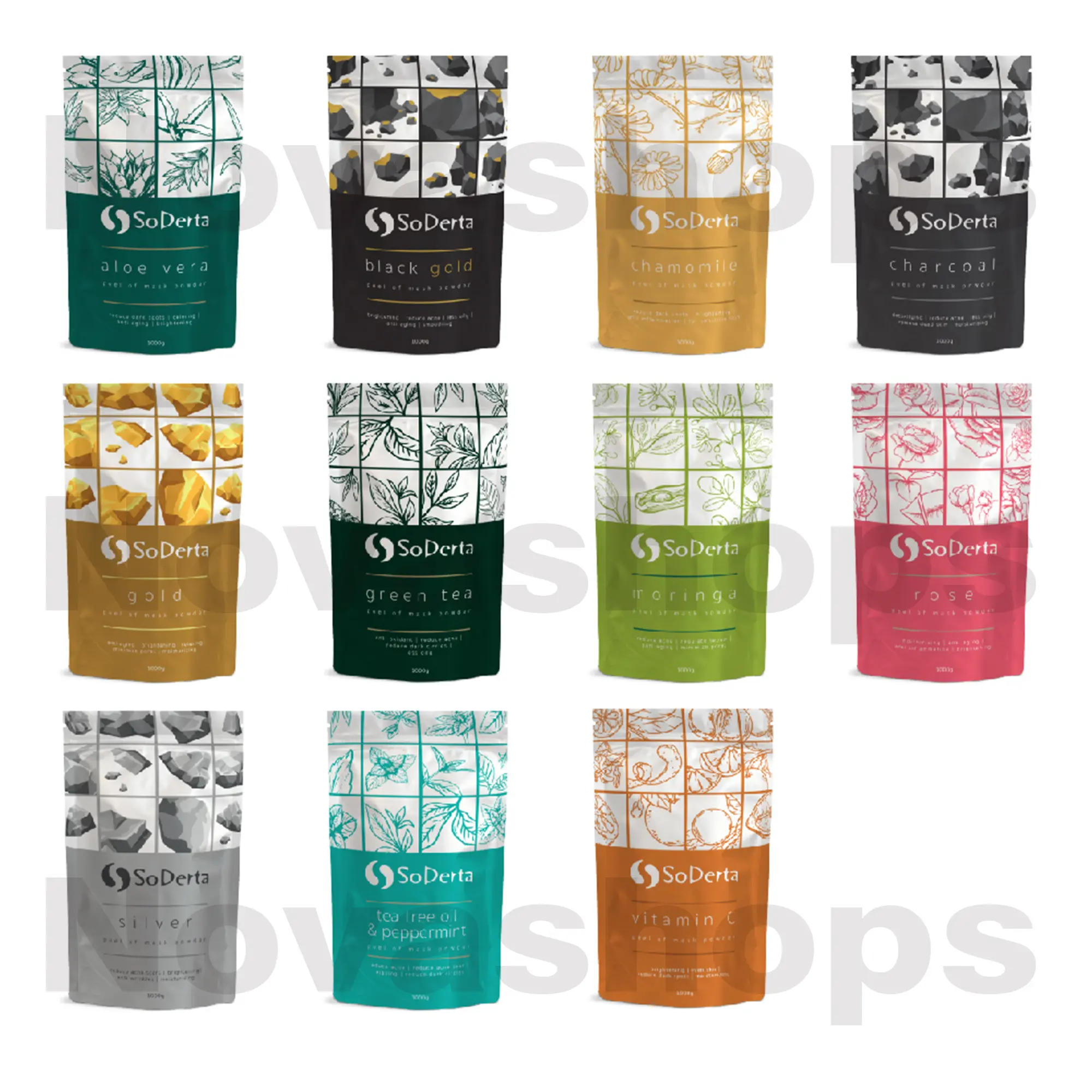 1 kg Soderta Peel Off Mask Vitamin C Moringa Rose Masker Klinik Bubuk Rubber Jelly BPOM