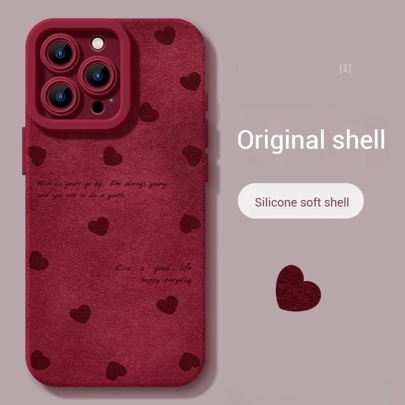 Product Introduction of Ốp Mềm Bảo Vệ Silicon Lỏng Hình Tình Yêu Nơ, Màu Đỏ Rượu Vang Thích Hợp Cho iPhone 6-16 Dòng Đầy Đủ, Được Làm Bằng Chất Liệu TPU 15