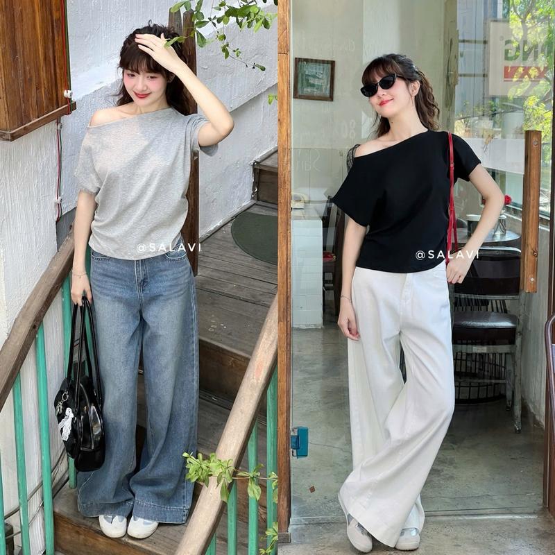 Quần jeans suông ống rộng phong cách Hàn Quốc H2 288 0