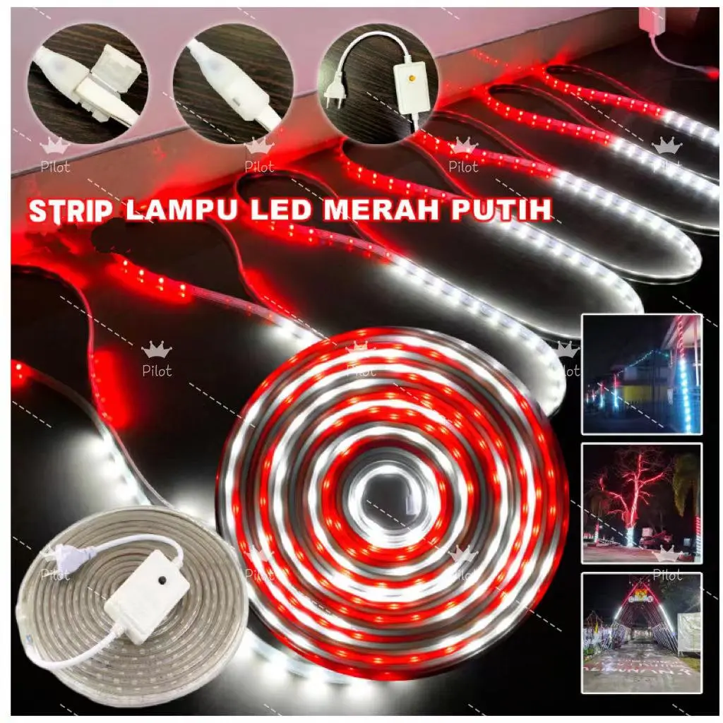 Agustus Hari Nasional/Bendera Indonesia Merah Putih Lampu Hias/Lampu hias bendara hari nasional/Lampu Hias Hari Nasional Murah/lampu led/lampu/lampu kelap kelip/lampu led stripe/rgb/lampu led stripe /LAMPU Led Strip Selang