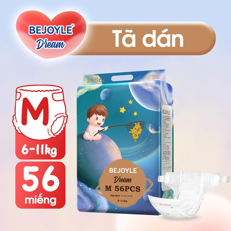 BEJOYLE Dream Tã Giấy Cao Cấp Bỉm quần Cho Bé 6-11kg - 56 Miếng tã quần Siêu Thấm/Hoạt Hình Vũ Trụ - COMBO GIẢM 30% + FREESHIP