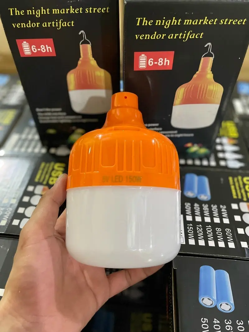Product Introduction of Bóng đèn tích điện 60W TẶNG KÈM DÂY SẠC  không dây có móc treo bóng đèn tích điện đuôi cam bóng tích điện 2