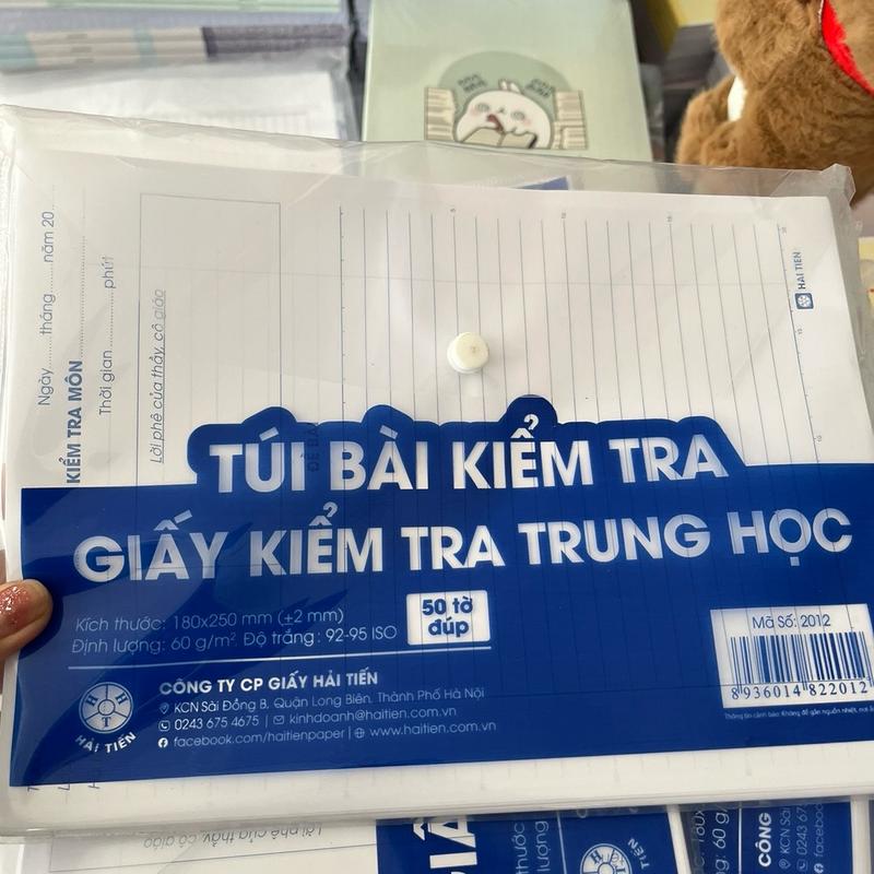 Túi 50 tờ giấy kiểm tra trung học Hải Tiến