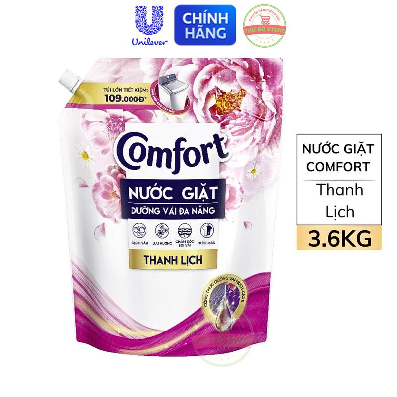 Nước Giặt Comfort Dưỡng Vải Hương Thanh Lịch - Túi 3.6KG