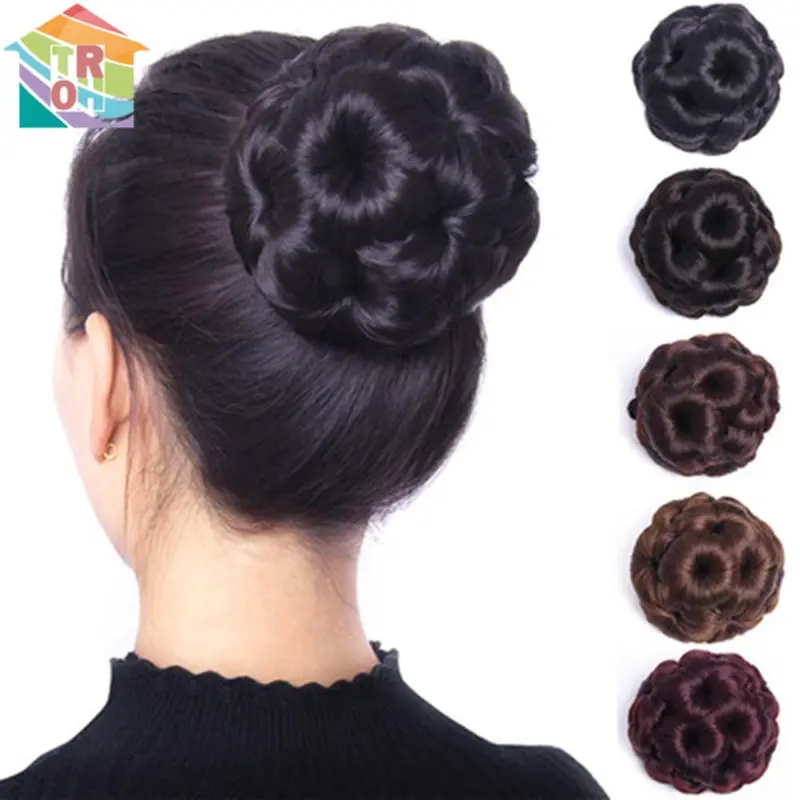 Tóc Giả Hợp Thời Trang, Mô Phỏng Búi Tóc Tự Nhiên, Hoa, Kẹp Tóc, Kẹp Tóc Nữ, Kẹp Tóc Cô Dâu 0