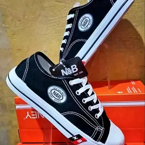 Sepatu sekolah Hitam putih N&B tali pendek terbaru sz 32-42 kekinian murah meriah terbaru Casual Shoes