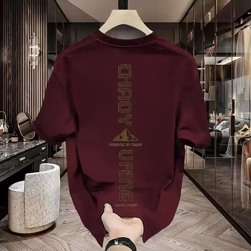 Áo Thun Cotton ngắn Tay Mùa hè, Dành Cho Nam, Phong Cách Thường Ngày Hợp Xu hướng Và Thời Trang, Thiết Kế In Hình, Cổ Tròn, Thích Hợp Cho Thể Thao, Thoáng Khí, 250gsm