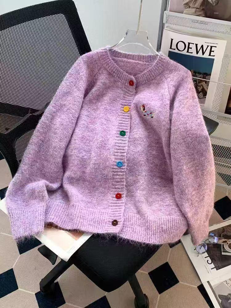 Product Introduction of Áo Cardigan Dệt Kim, Phong Cách Thường Ngày Thêu Ngọt Ngào, Dẻo Dai, Dài Tay, Màu Mới Mùa Thu, Cài Nút, Áo Khoác Len Dáng Rộng, Dành Cho Nữ 7