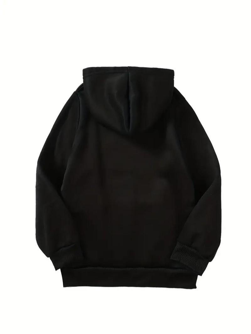 Product Introduction of Girl's Letter Print Drop Shoulder Hoodie, Fashion Casual Hooded Sweatshirt for Daily Outdoor Wear, Girls Clothing for Fall & Winter 2