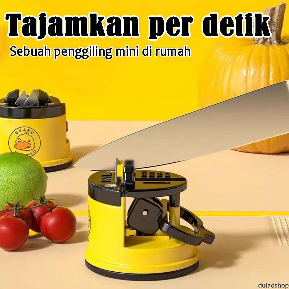 Pengasah Pisau Mini Dapur Dengan Cangkir Hisap Alat Asah Pisau Cepat Rumah Tangga Batu Asah Portable Anti Slip Praktis