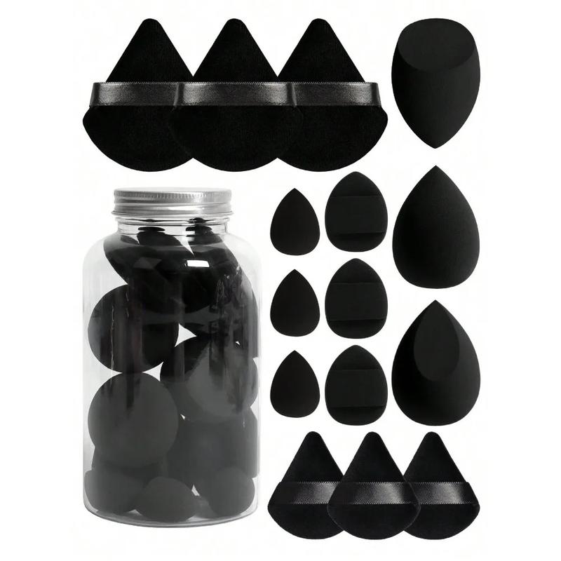Product Introduction of 14PCs velvet powder puff & makeup sponge set-skin-friendly, dual-use wet/dry blenders for flawless foundation application 6