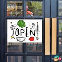 Gambar TENNESY Pajangan Pintu Sign Open Close Toko Makanan 30x20CM Wall Decor Dekorasi Gantungan Tali pajangan  dapur aesthetic - ST9-Putih dari Tennesy Kota Malang 1 Tokopedia