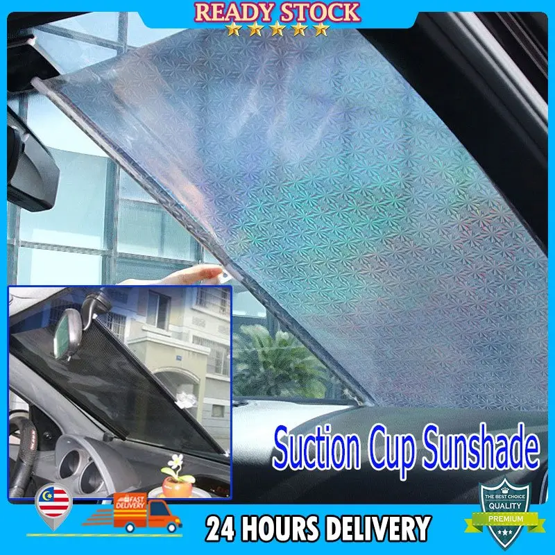 Car Retractable Sun Shade Roller Blinds Curtain Windows Cover  Suction Cup Sunshade Anti UV Car Office Bedroom Kitchen