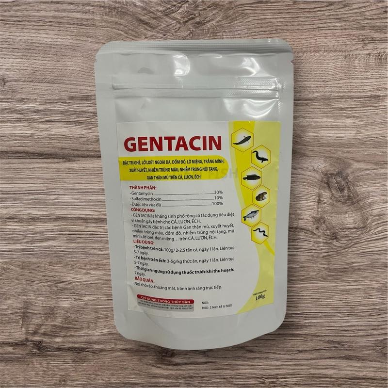 GENTACIN_đặc trị ghẻ, lở loét ngoài da, đốm đỏ, lở miệng, gan thận mủ trên cá, ếch, lươn 3