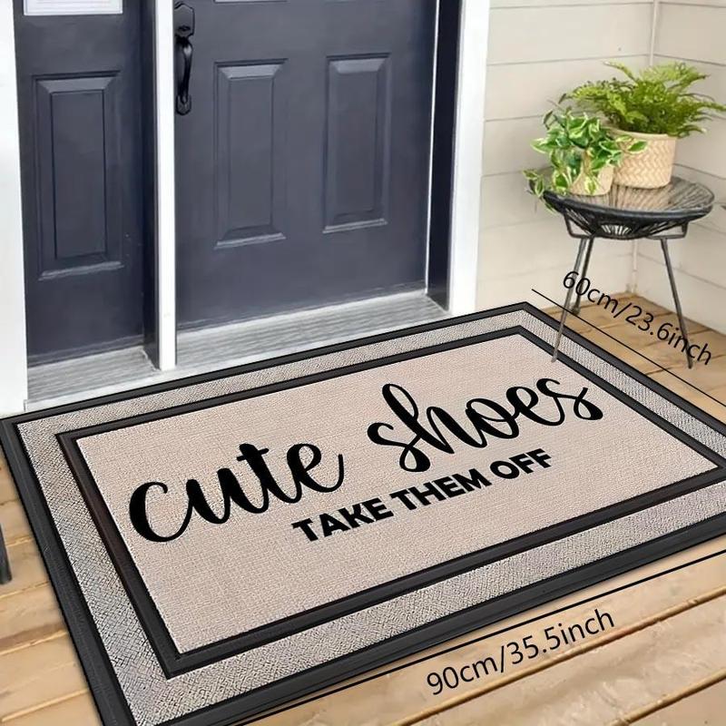 Product Introduction of Letter Pattern Door Mat, Non-slip Washable Floor Mat, Decorative Carpet for Home Entrance Bathroom Living Room, Home Decor 3