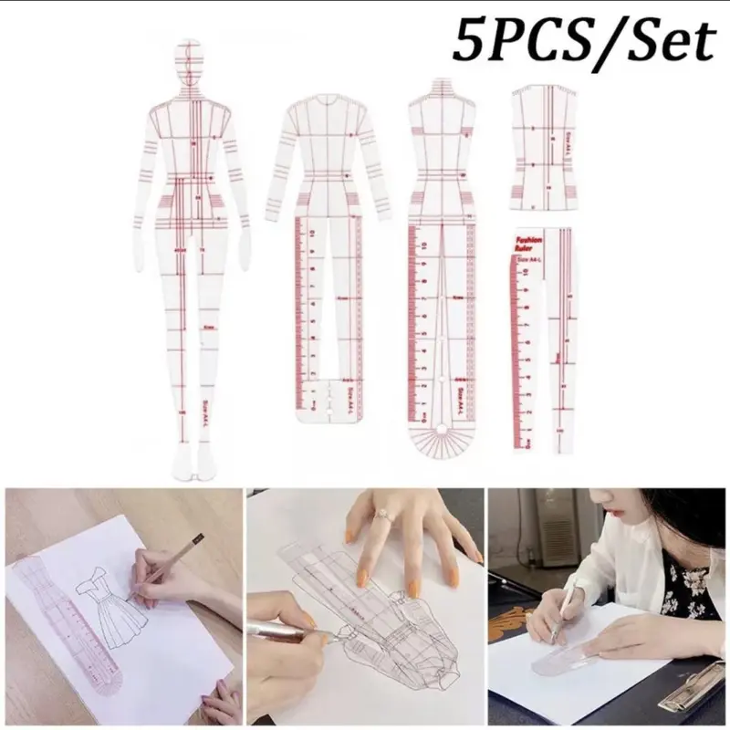 Fashion Sketching Ruler Sewing Penggaris Pola Busana Jahit 5