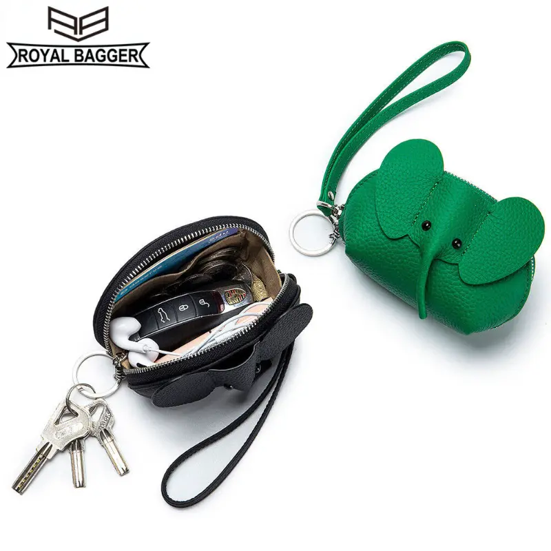 Royal Bagger-Ví Ngắn Da Bò Thật Cho Nữ, Thời Trang Mới, Thường Ngày, Cô Gái Dễ Thương, Ví Cầm Tay, Ví Đựng Tiền Xu Nữ Đa Năng, Túi Đựng Chìa Khóa, Ngăn Đựng Thẻ 0